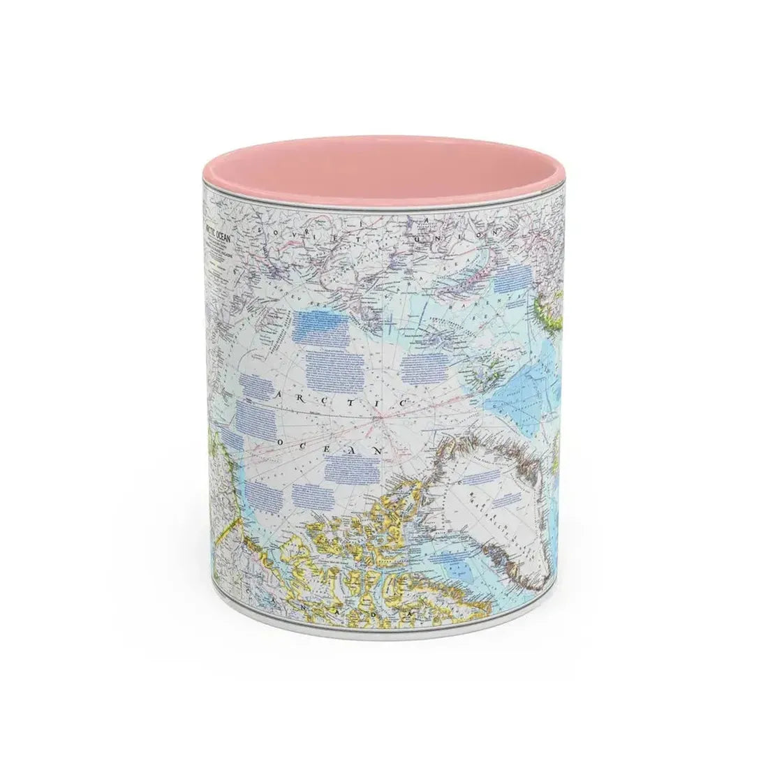 Arctic Ocean (1983) (Map) Accent Coffee Mug 11oz Pink - Go Mug Yourself