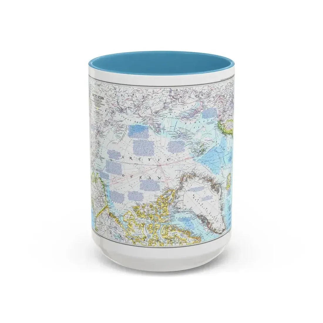 Arctic Ocean (1983) (Map) Accent Coffee Mug 15oz Light Blue - Go Mug Yourself