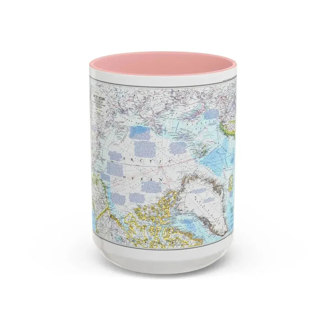 Arctic Ocean (1983) (Map) Accent Coffee Mug 15oz Pink - Go Mug Yourself