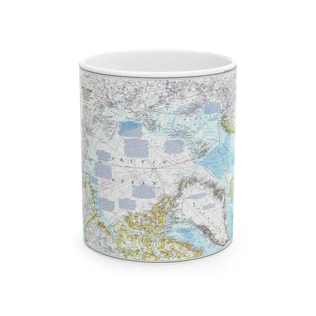 Arctic Ocean (1983) (Map) White Coffee Mug 11oz - Go Mug Yourself