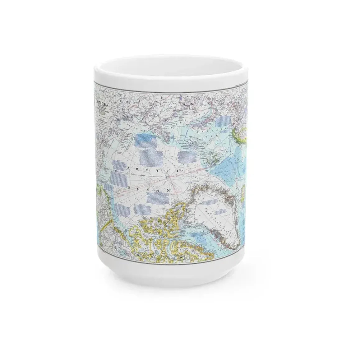 Arctic Ocean (1983) (Map) White Coffee Mug 15oz - Go Mug Yourself