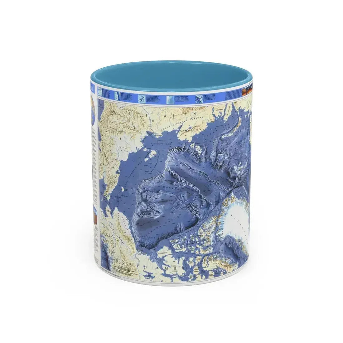Arctic Ocean (1990) (Map) Accent Coffee Mug 11oz Light Blue - Go Mug Yourself