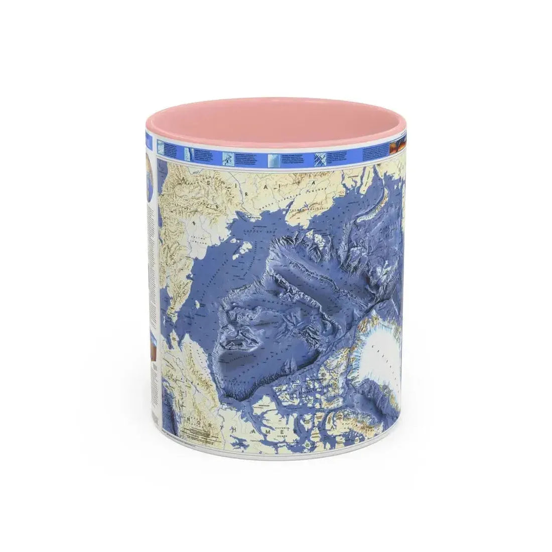 Arctic Ocean (1990) (Map) Accent Coffee Mug 11oz Pink - Go Mug Yourself