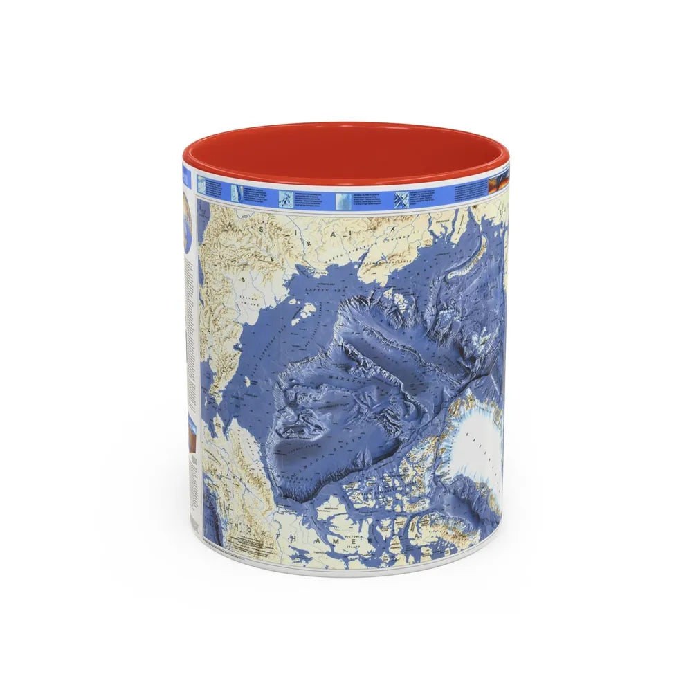 Arctic Ocean (1990) (Map) Accent Coffee Mug-11oz-Red-Go Mug Yourself