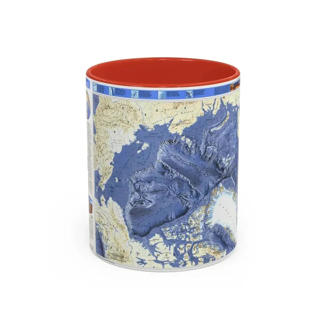 Arctic Ocean (1990) (Map) Accent Coffee Mug 11oz Red - Go Mug Yourself