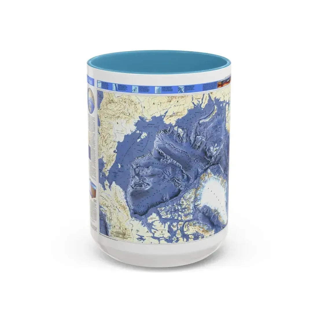 Arctic Ocean (1990) (Map) Accent Coffee Mug 15oz Light Blue - Go Mug Yourself
