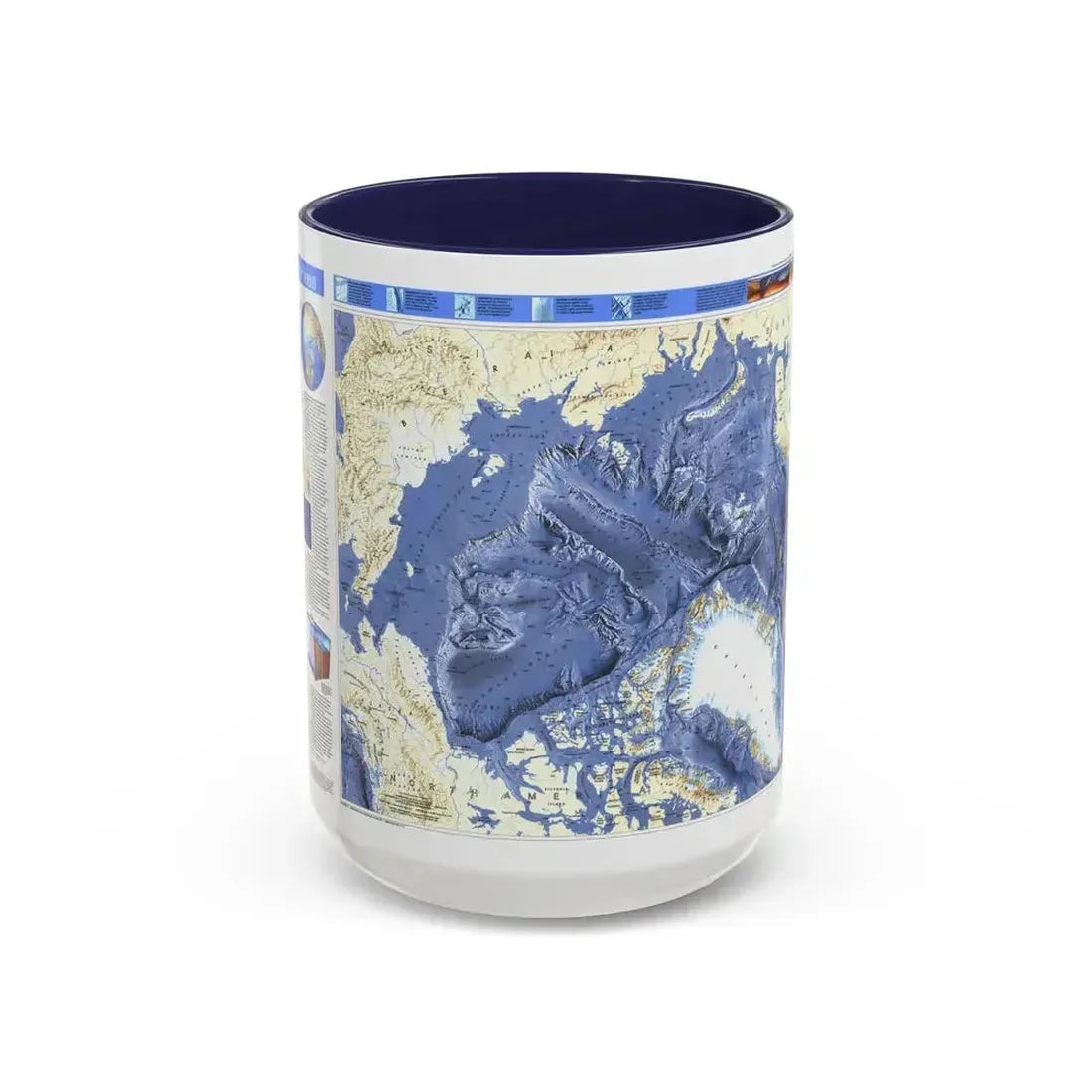 Arctic Ocean (1990) (Map) Accent Coffee Mug 15oz Navy - Go Mug Yourself