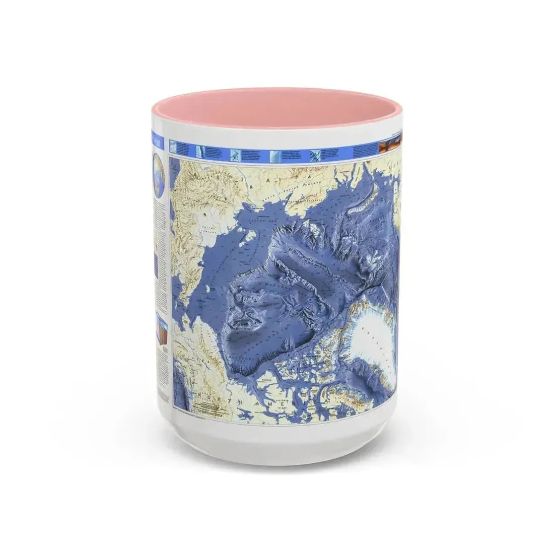 Arctic Ocean (1990) (Map) Accent Coffee Mug 15oz Pink - Go Mug Yourself