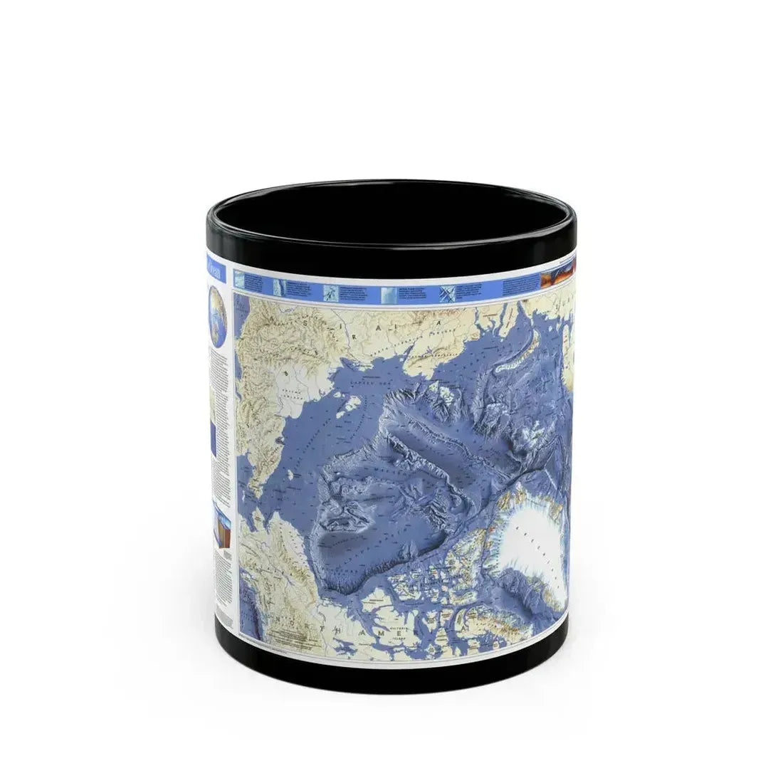 Arctic Ocean (1990) (Map) Black Coffee Mug 11oz - Go Mug Yourself
