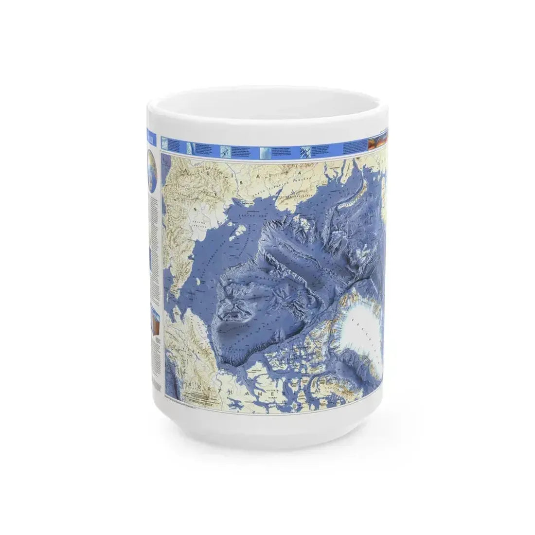 Arctic Ocean (1990) (Map) White Coffee Mug 15oz - Go Mug Yourself