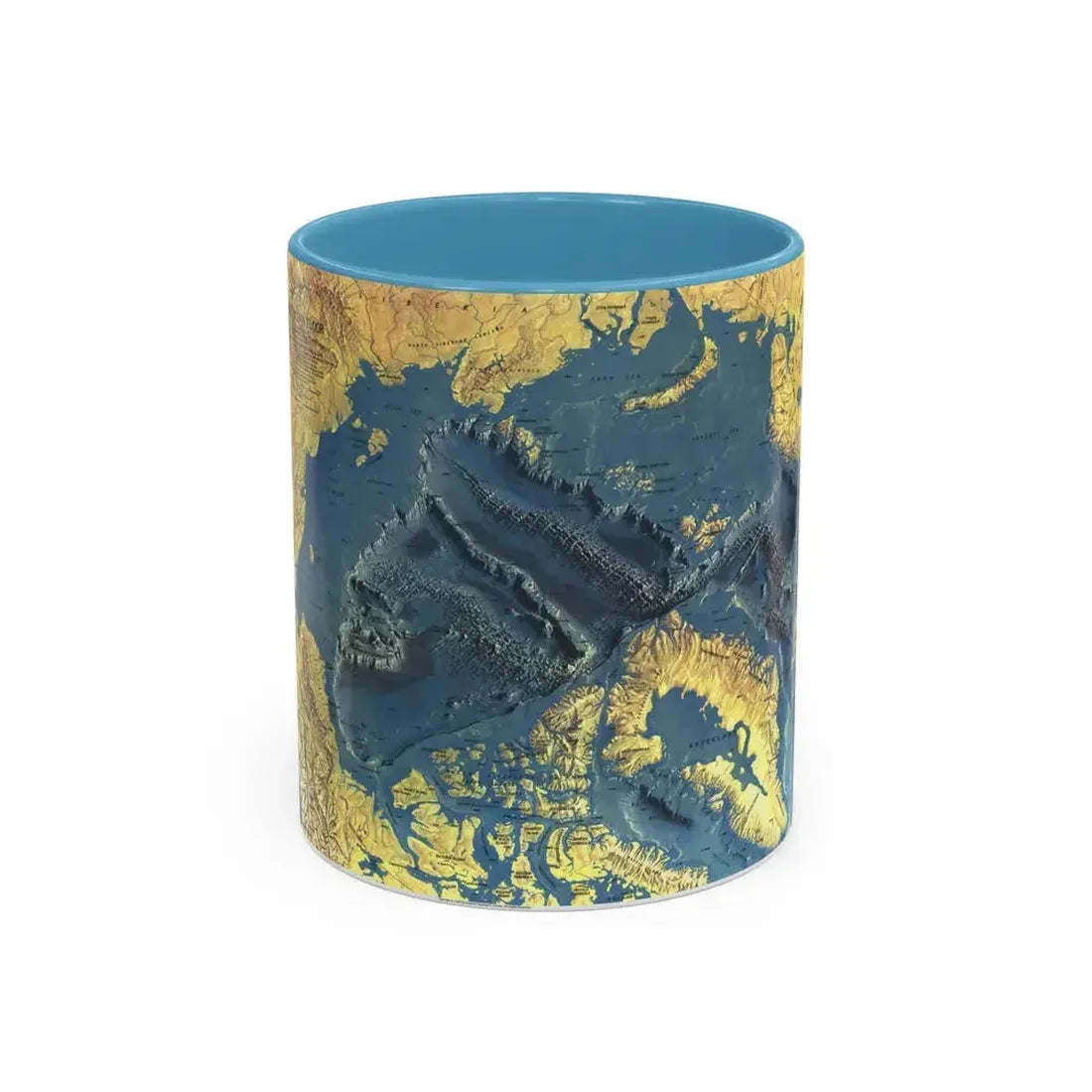 Arctic Ocean Floor (1971) (Map) Accent Coffee Mug 11oz Light Blue - Go Mug Yourself