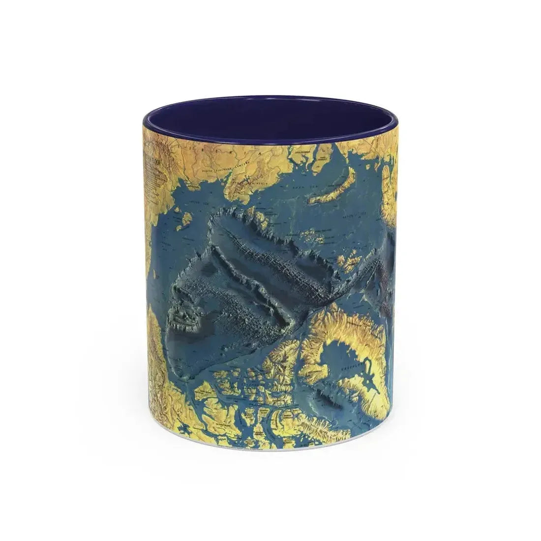 Arctic Ocean Floor (1971) (Map) Accent Coffee Mug 11oz Navy - Go Mug Yourself