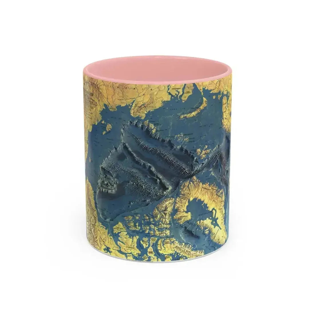 Arctic Ocean Floor (1971) (Map) Accent Coffee Mug 11oz Pink - Go Mug Yourself