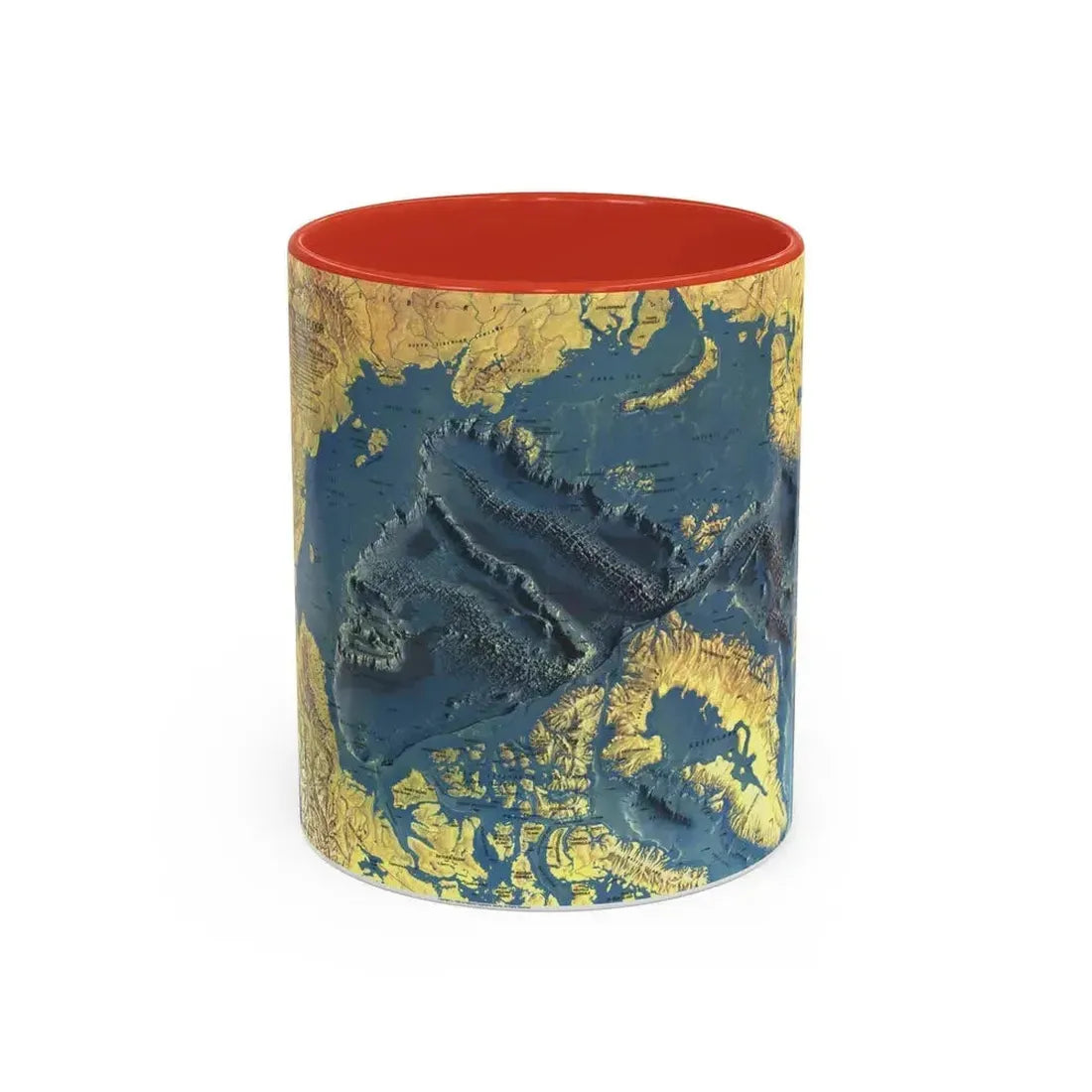Arctic Ocean Floor (1971) (Map) Accent Coffee Mug 11oz Red - Go Mug Yourself