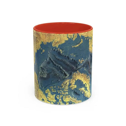 Arctic Ocean Floor (1971) (Map) Accent Coffee Mug 11oz Red - Go Mug Yourself