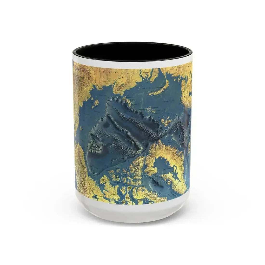 Arctic Ocean Floor (1971) (Map) Accent Coffee Mug 15oz Black - Go Mug Yourself
