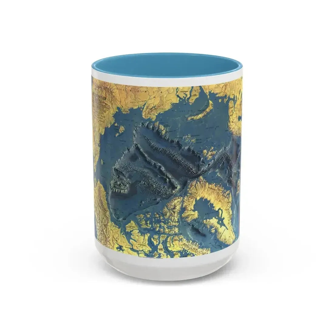 Arctic Ocean Floor (1971) (Map) Accent Coffee Mug 15oz Light Blue - Go Mug Yourself