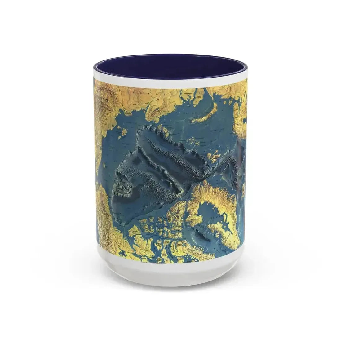 Arctic Ocean Floor (1971) (Map) Accent Coffee Mug 15oz Navy - Go Mug Yourself