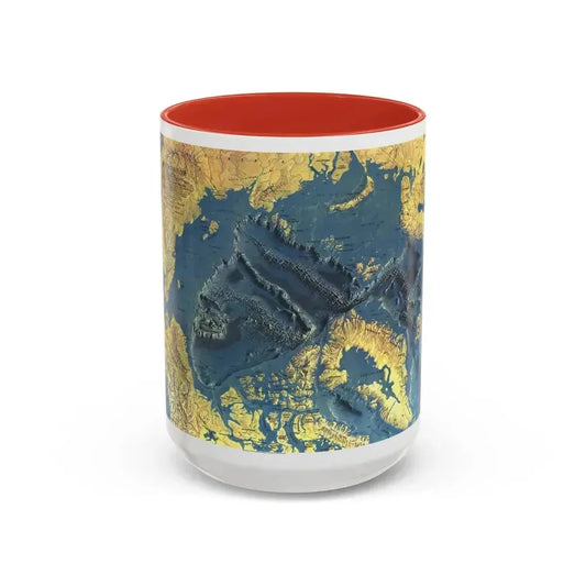 Arctic Ocean Floor (1971) (Map) Accent Coffee Mug 15oz Red - Go Mug Yourself