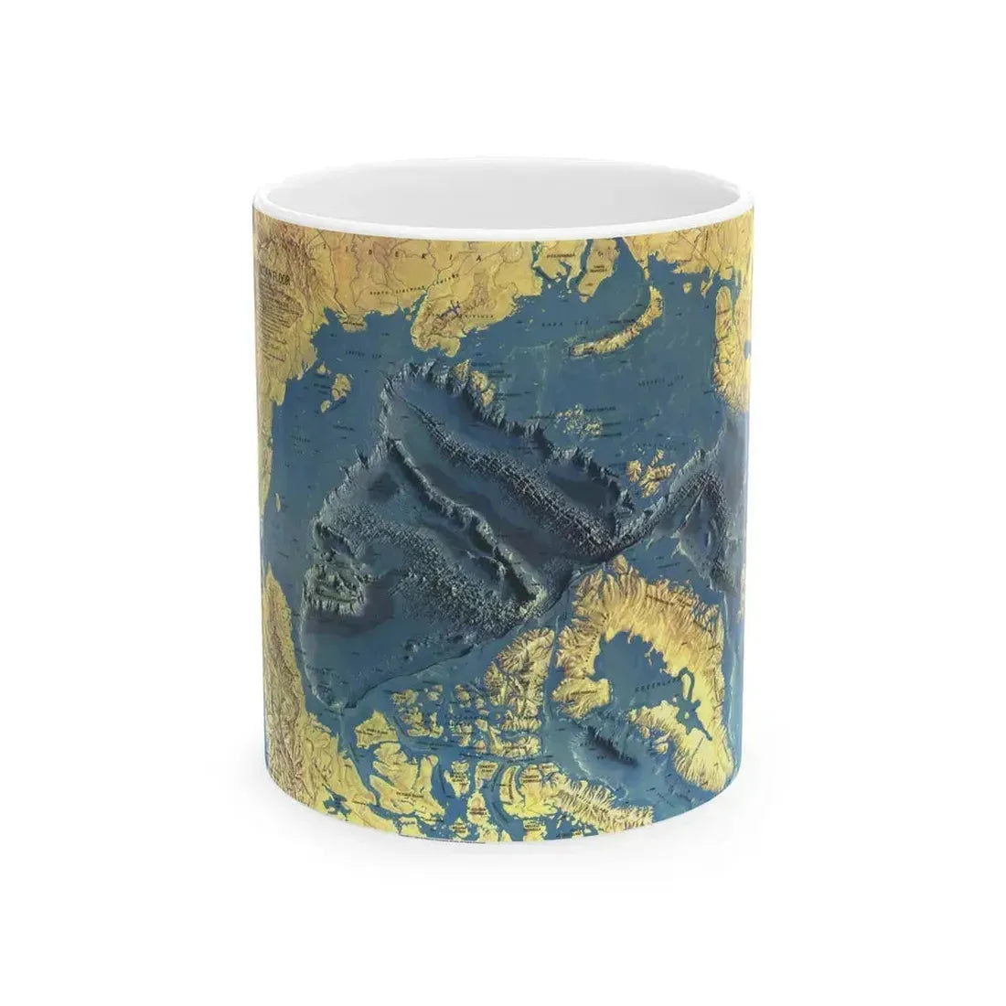Arctic Ocean Floor (1971) (Map) White Coffee Mug 11oz - Go Mug Yourself
