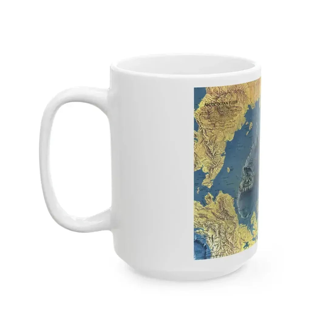 Arctic Ocean Floor (1971) (Map) White Coffee Mug - Go Mug Yourself
