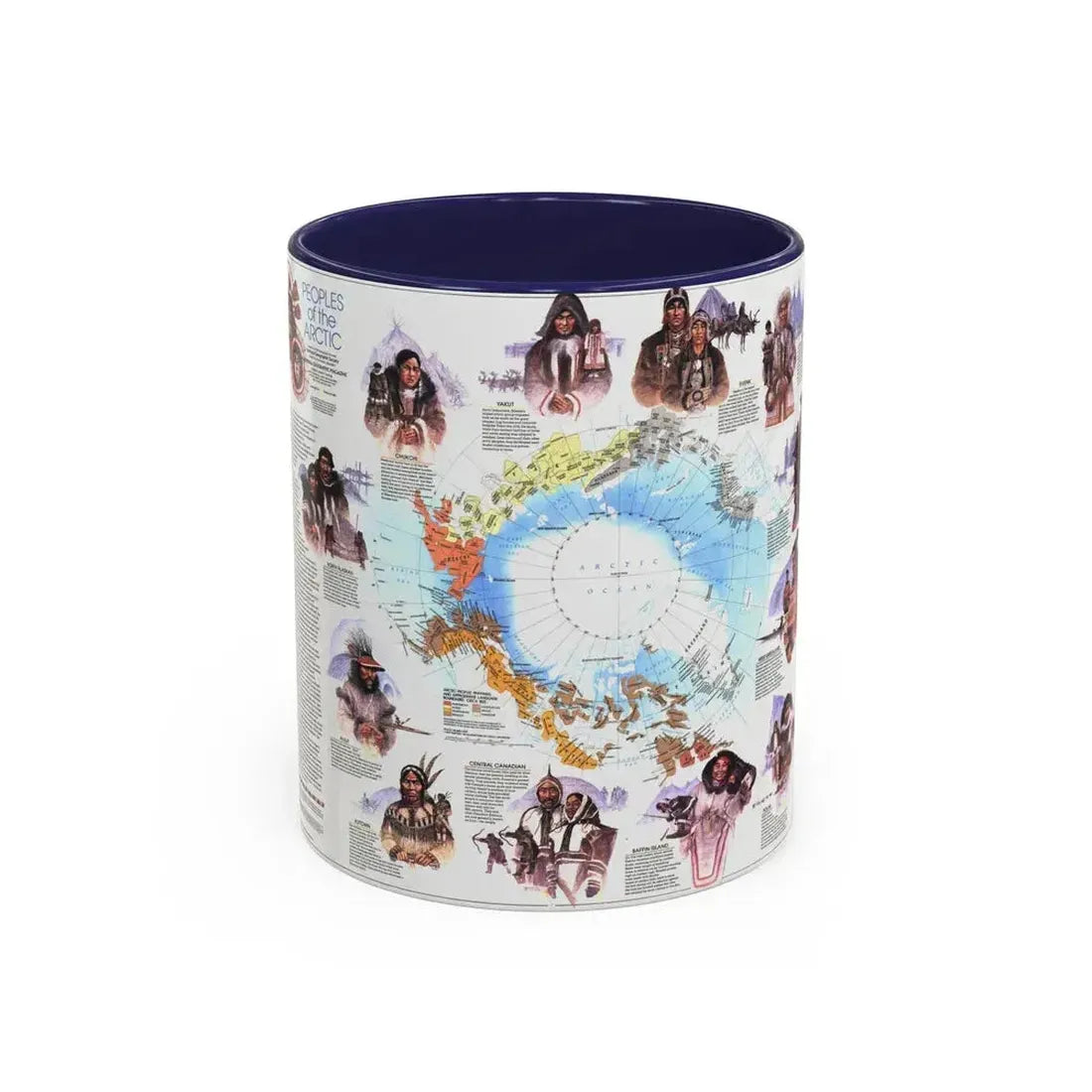 Arctic - Peoples of the (1983) (Map) Accent Coffee Mug 11oz Navy - Go Mug Yourself