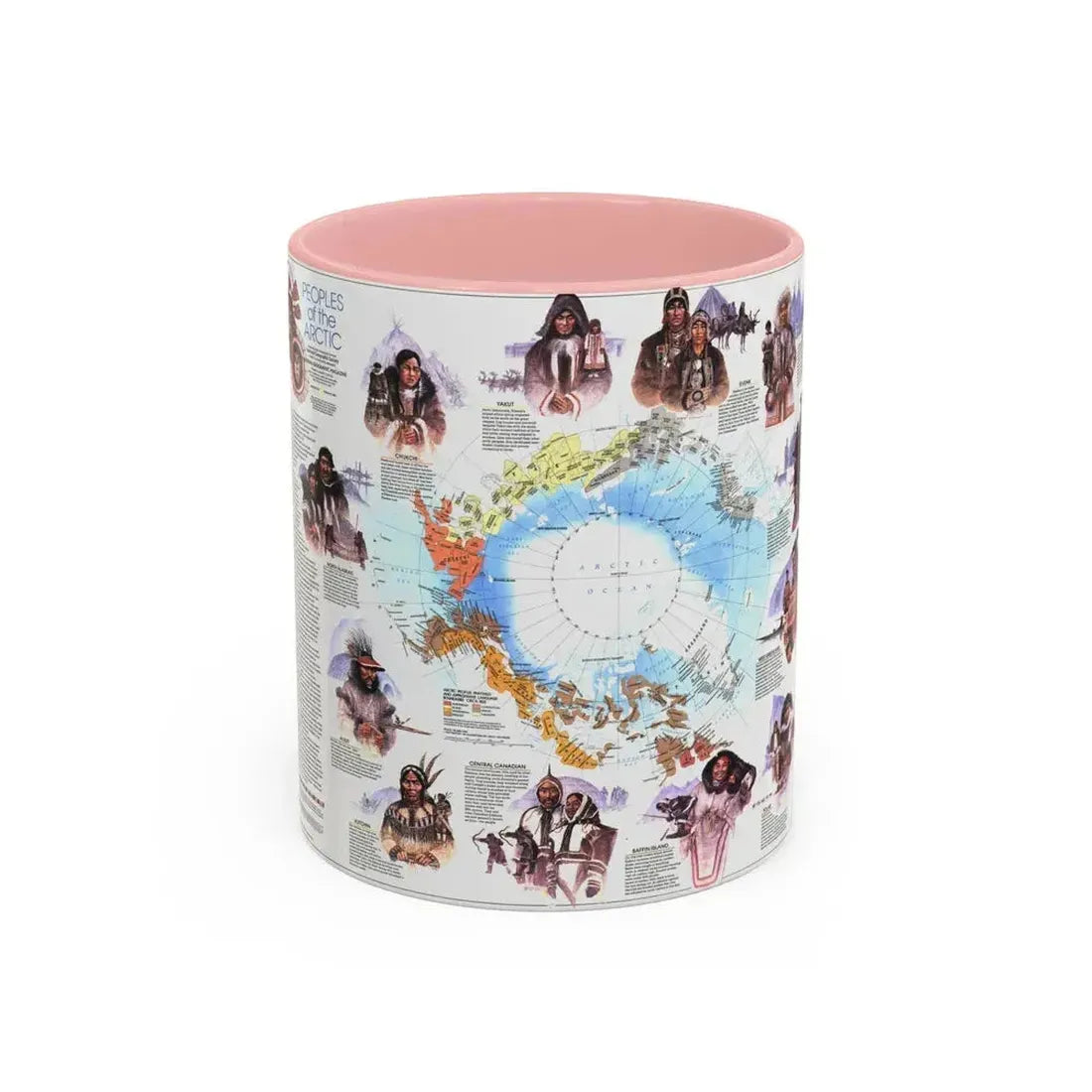 Arctic - Peoples of the (1983) (Map) Accent Coffee Mug 11oz Pink - Go Mug Yourself