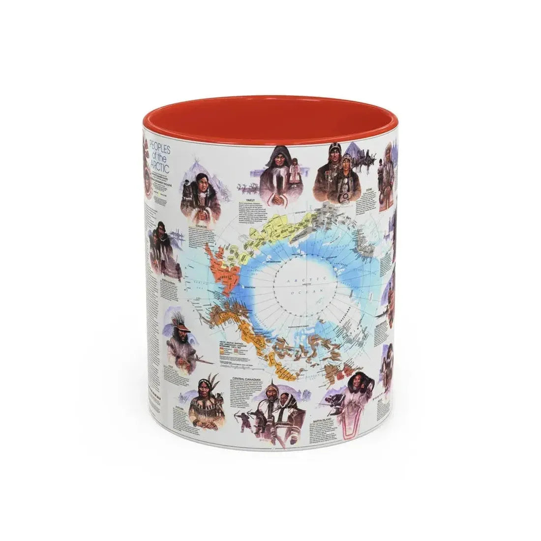 Arctic - Peoples of the (1983) (Map) Accent Coffee Mug 11oz Red - Go Mug Yourself