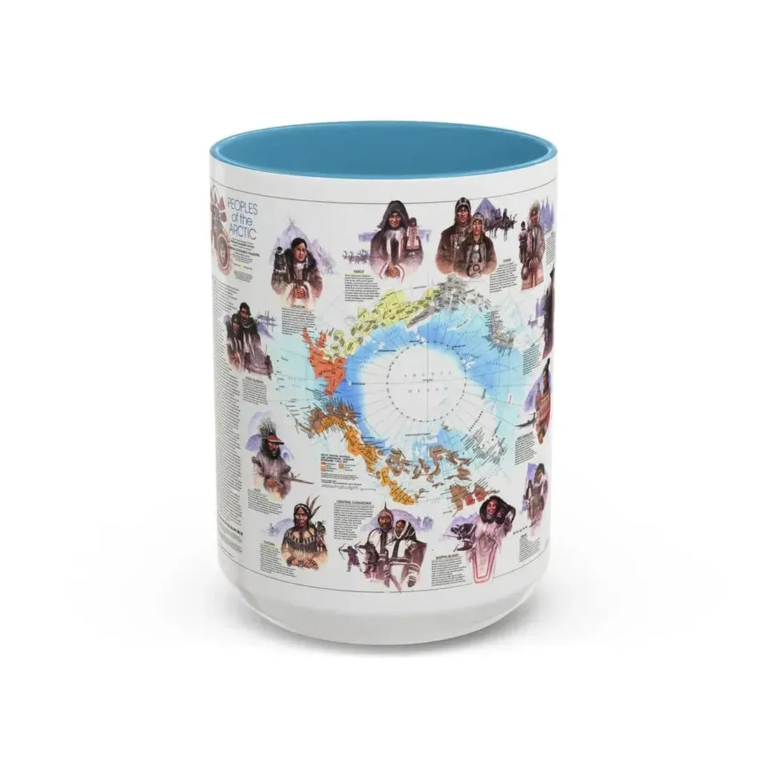 Arctic - Peoples of the (1983) (Map) Accent Coffee Mug 15oz Light Blue - Go Mug Yourself