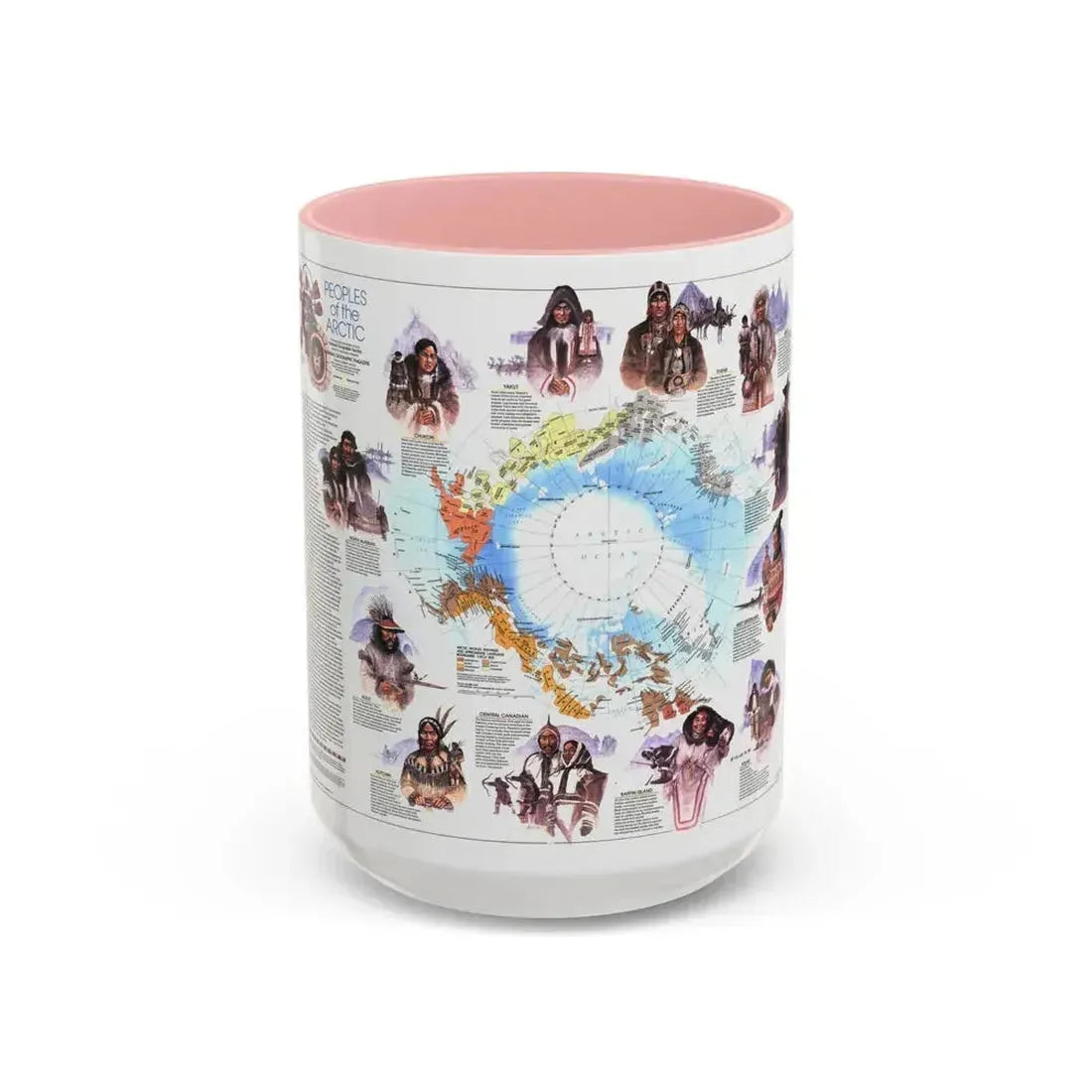 Arctic - Peoples of the (1983) (Map) Accent Coffee Mug 15oz Pink - Go Mug Yourself