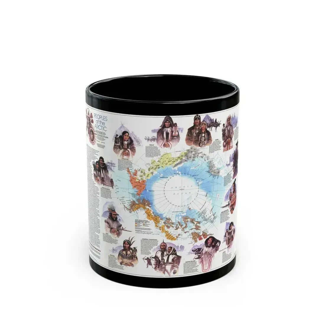 Arctic - Peoples of the (1983) (Map) Black Coffee Mug 11oz - Go Mug Yourself