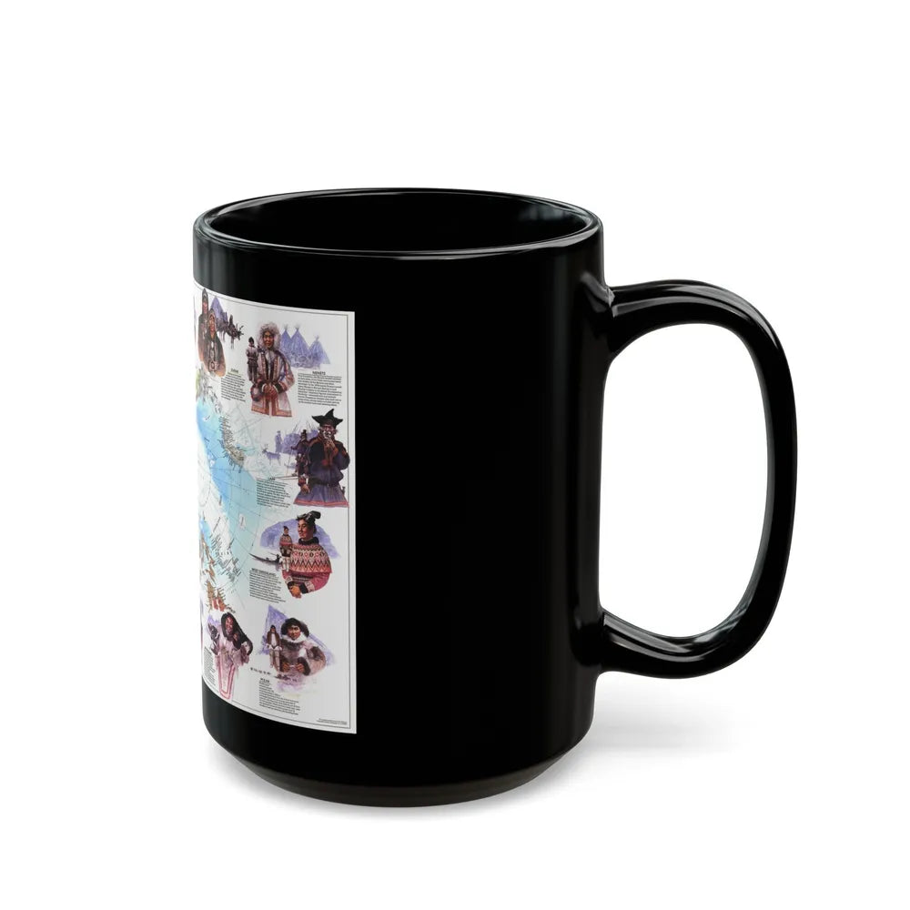 Arctic - Peoples of the (1983) (Map) Black Coffee Mug-Go Mug Yourself