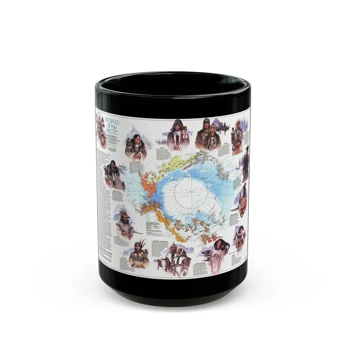 Arctic - Peoples of the (1983) (Map) Black Coffee Mug - Go Mug Yourself