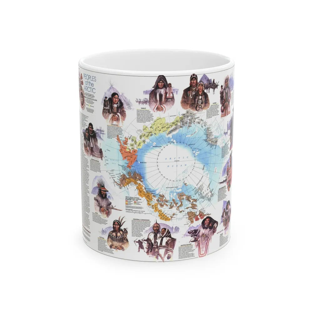 Arctic - Peoples of the (1983) (Map) White Coffee Mug-11oz-Go Mug Yourself