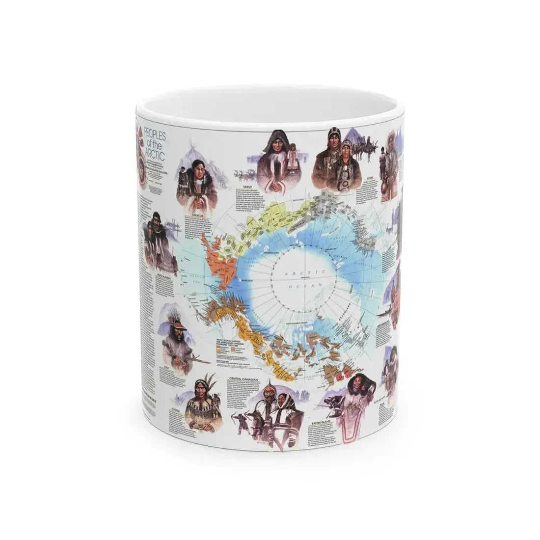 Arctic - Peoples of the (1983) (Map) White Coffee Mug 11oz - Go Mug Yourself
