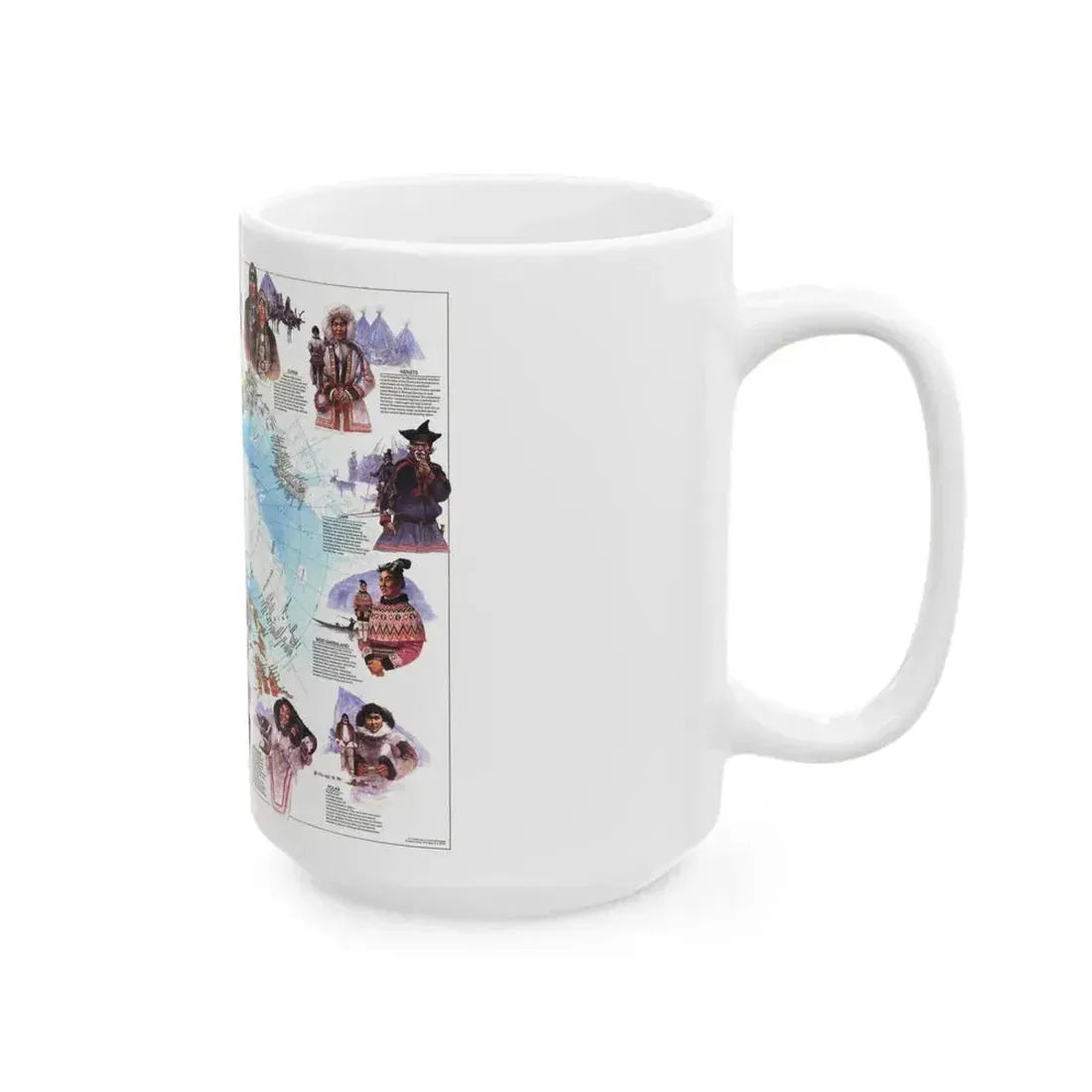 Arctic - Peoples of the (1983) (Map) White Coffee Mug - Go Mug Yourself