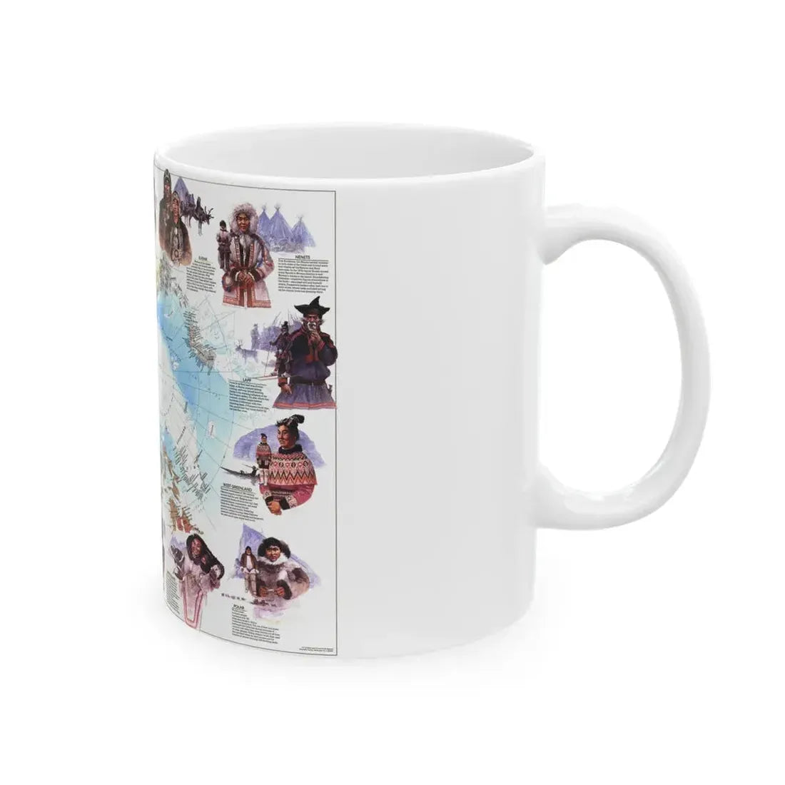 Arctic - Peoples of the (1983) (Map) White Coffee Mug - Go Mug Yourself