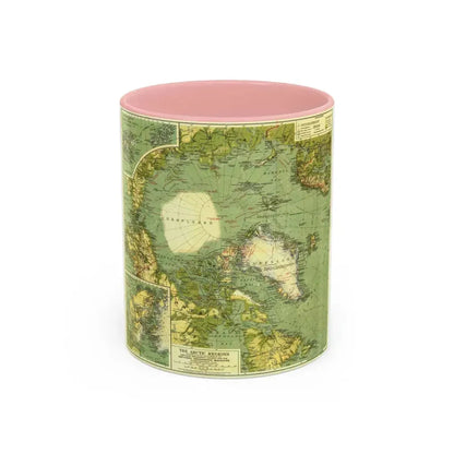 Arctic Regions (1925) (Map) Accent Coffee Mug 11oz Pink - Go Mug Yourself