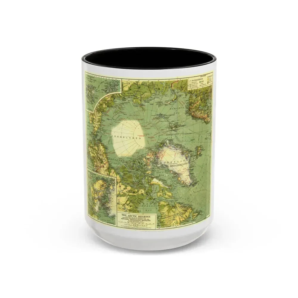 Arctic Regions (1925) (Map) Accent Coffee Mug 15oz Black - Go Mug Yourself