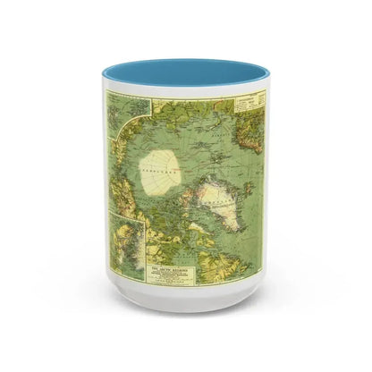 Arctic Regions (1925) (Map) Accent Coffee Mug 15oz Light Blue - Go Mug Yourself