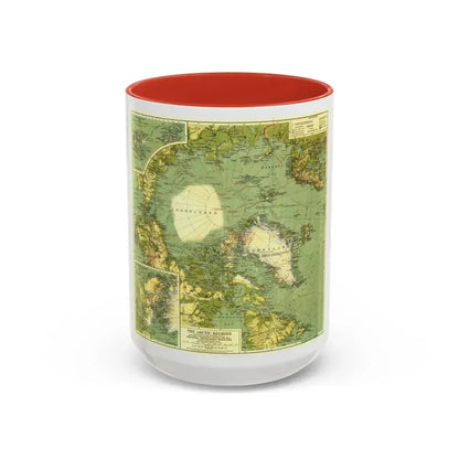 Arctic Regions (1925) (Map) Accent Coffee Mug 15oz Red - Go Mug Yourself