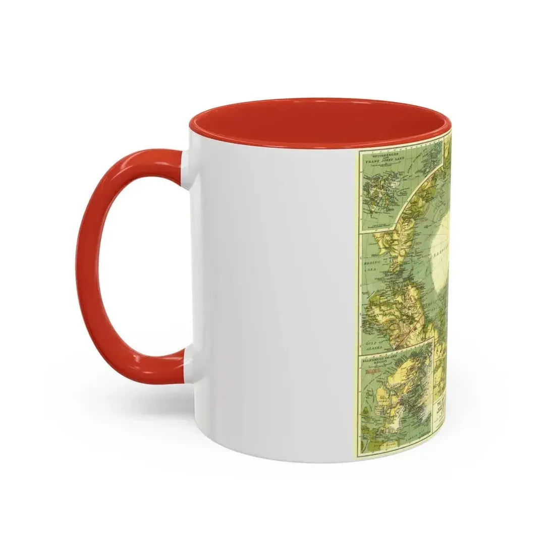 Arctic Regions (1925) (Map) Accent Coffee Mug - Go Mug Yourself
