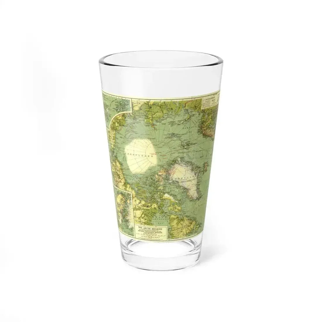 Arctic Regions (1925) (Map) Pint Glass 16oz 16oz - Go Mug Yourself