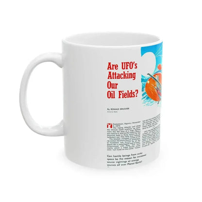 Are UFO's Attacking Our Oil Fields, Stag magazine, May 1975 - White Coffee Mug - Go Mug Yourself