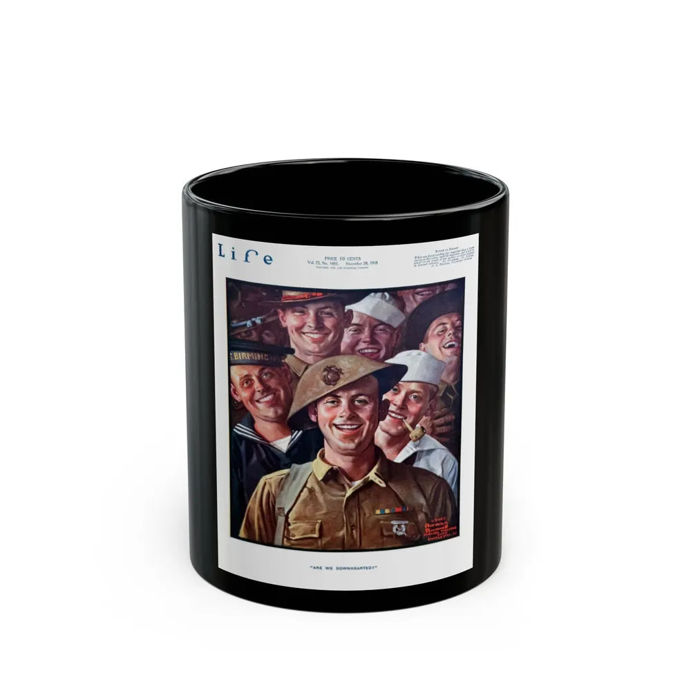 Are We Downhearted, Life magazine, November 28, 1918 - Black Coffee Mug-11oz-Go Mug Yourself