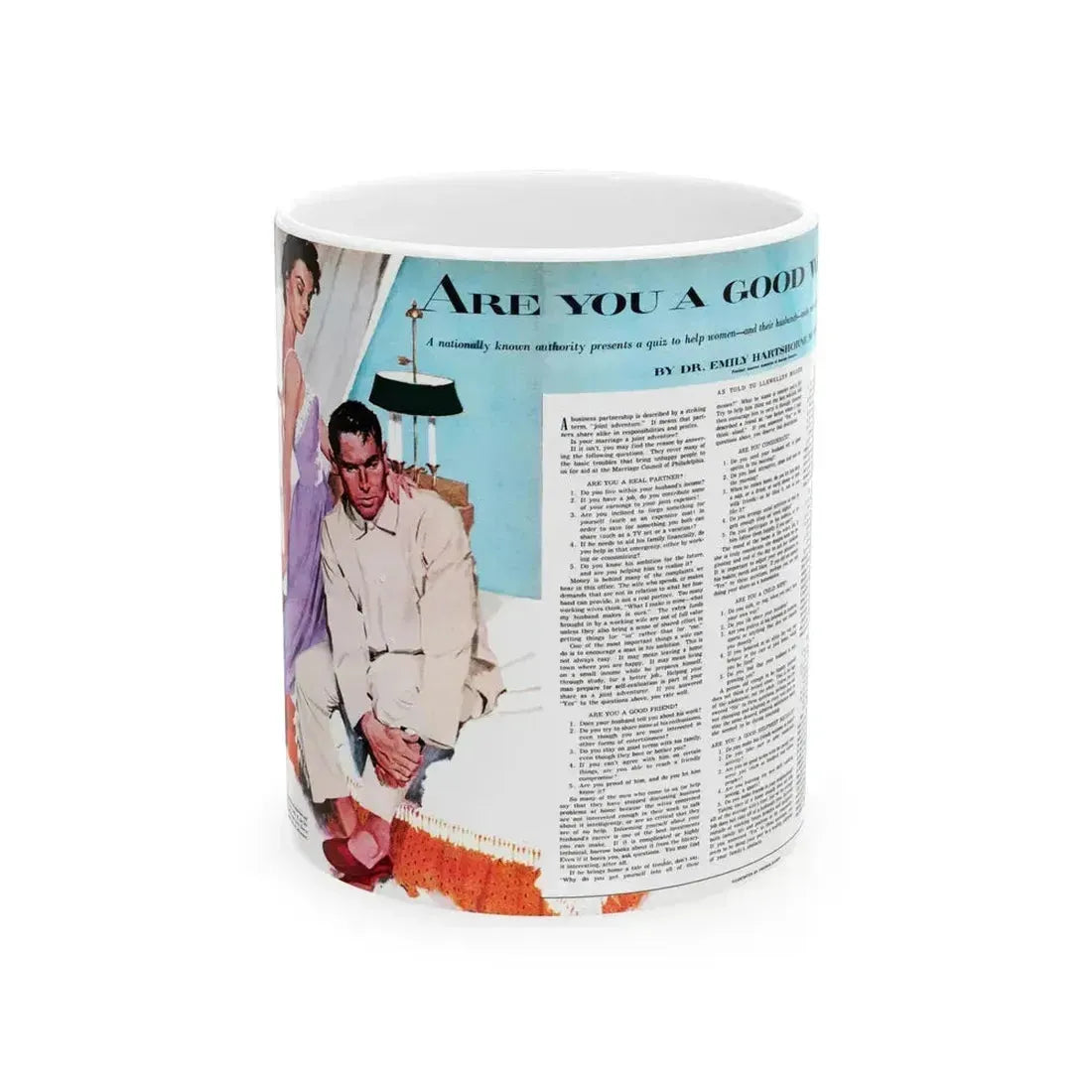 Are You A Good Wife, The American Weekly, June 6, 1954 - White Coffee Mug 11oz - Go Mug Yourself