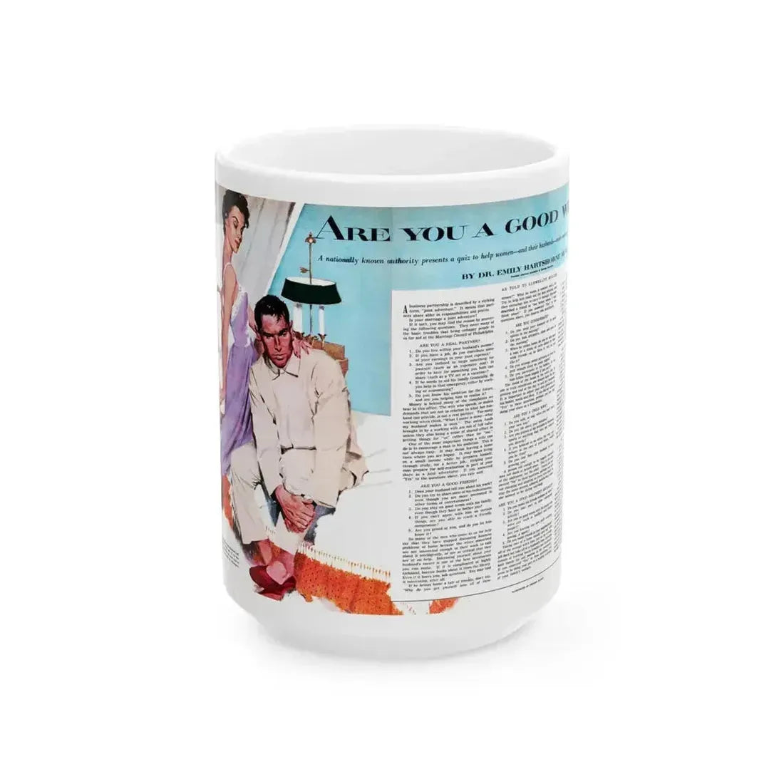 Are You A Good Wife, The American Weekly, June 6, 1954 - White Coffee Mug 15oz - Go Mug Yourself
