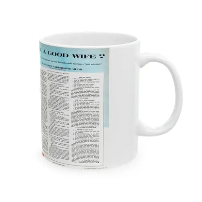 Are You A Good Wife, The American Weekly, June 6, 1954 - White Coffee Mug - Go Mug Yourself