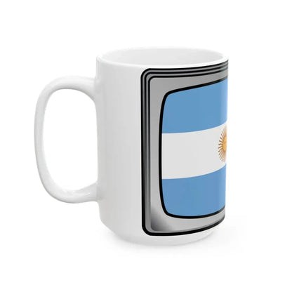 Argentina flag tv (Argentina) White Coffee Mug - Go Mug Yourself