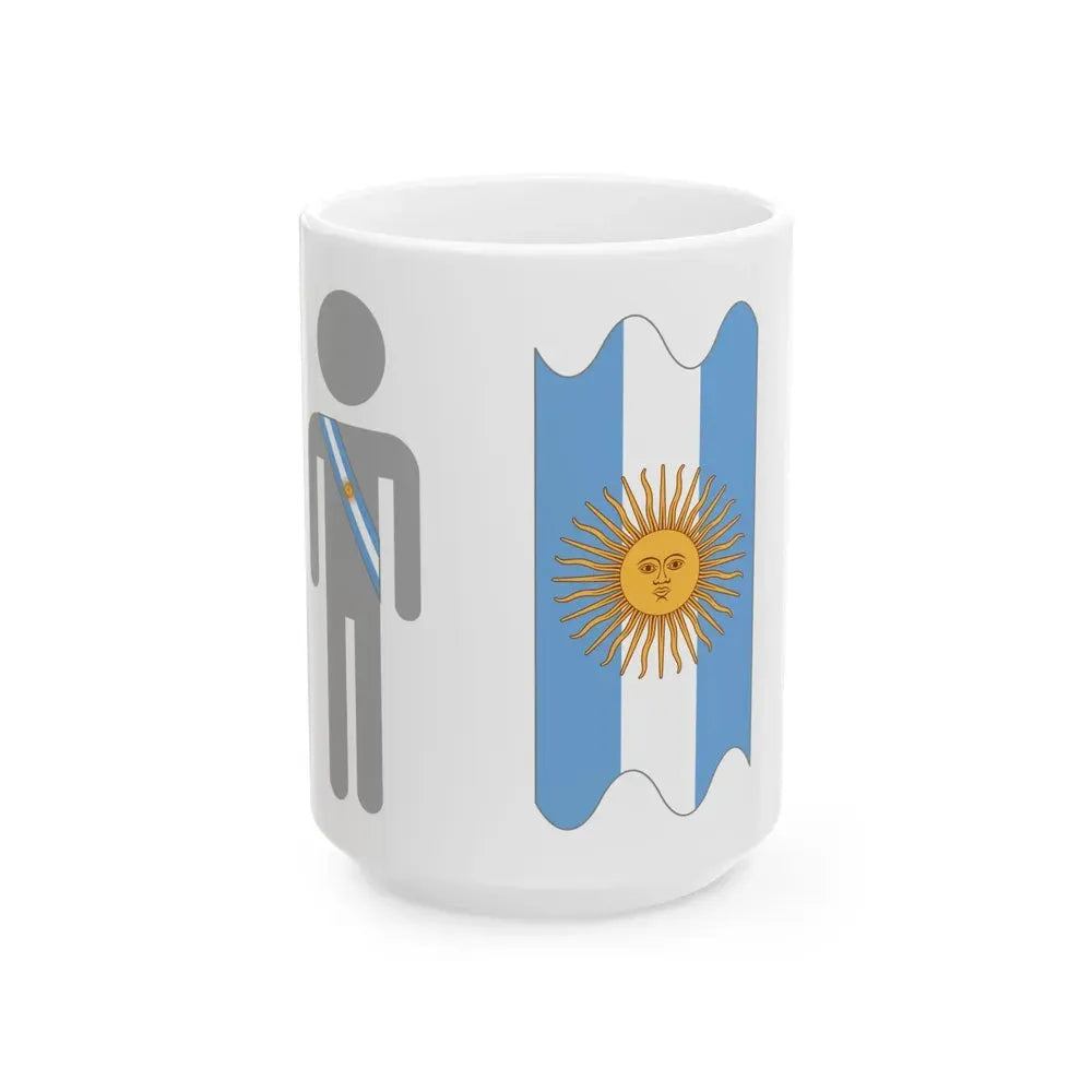 Argentina presidential sash schematic (Argentina) White Coffee Mug 15oz - Go Mug Yourself